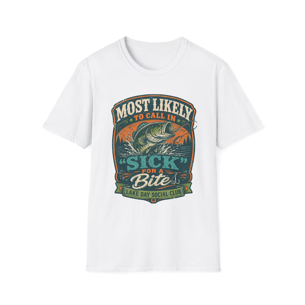 Most Likely To Call In Sick Softstyle Fishing T-Shirt