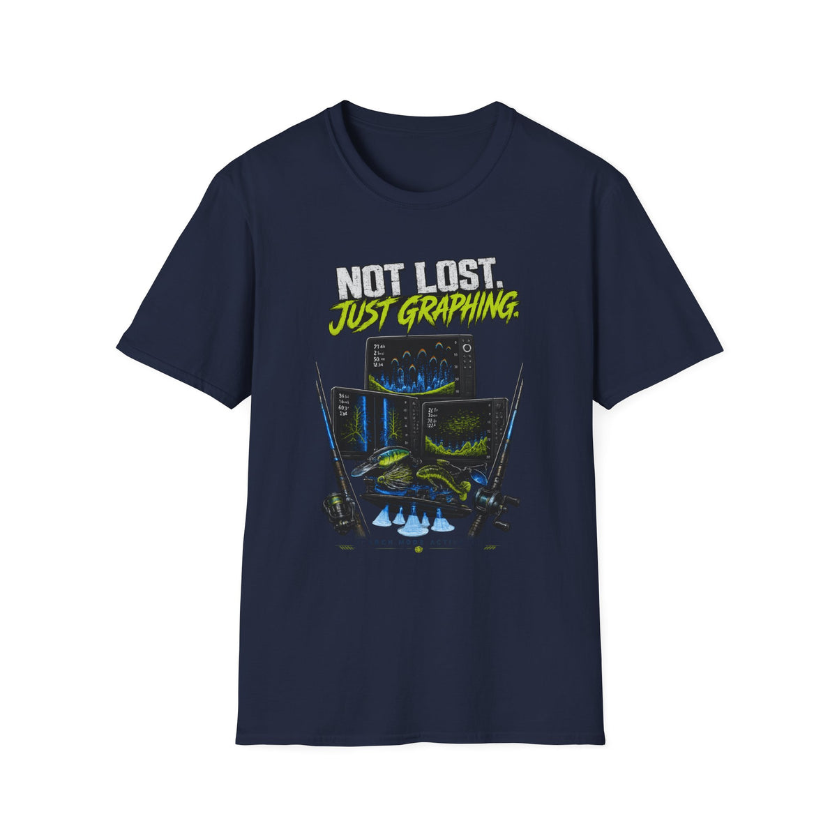 Not Lost Just Graphing Softstyle Fishing T-Shirt
