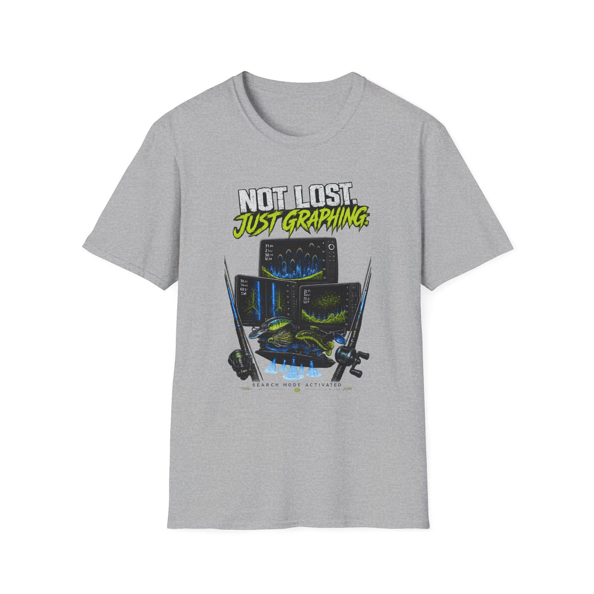 Not Lost Just Graphing Softstyle Fishing T-Shirt