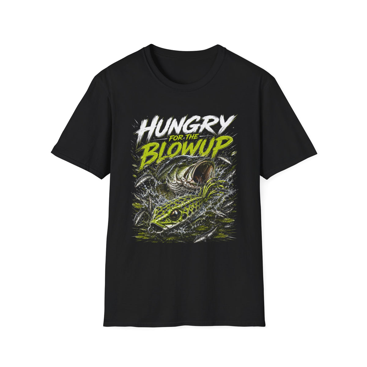 Hungry For A Blow Up Softstyle Fishing T Shirt